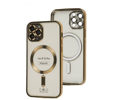 Чохол для iPhone 12 Pro Fibra Chrome MagSafe gold