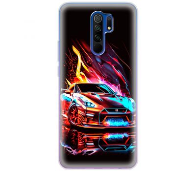 Чохол для Xiaomi Redmi 9 MixCase машини червона в полум'ї