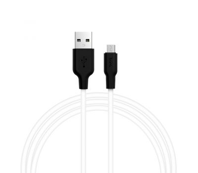 Кабель USB Hoco X21 Silicone microUSB 1m білий 3477225
