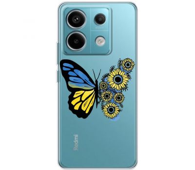 Чохол для Xiaomi Redmi Note 13 Pro 4G MixCase патріотичні жовто-синій метелик