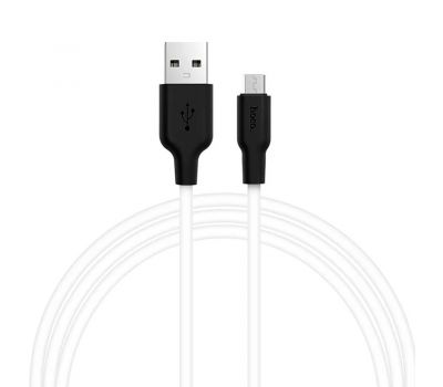 Кабель USB Hoco X21 Plus Silicone microUSB 1m чорний/білий