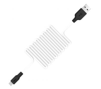 Кабель USB Hoco X21 Plus Silicone microUSB 1m чорний/білий 3477220