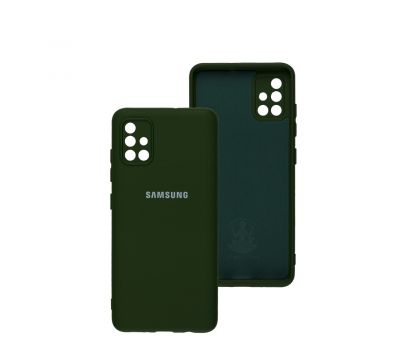 Чохол для Samsung Galaxy A51 (A515) Silicone Full camera dark green