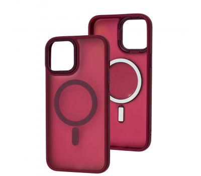 Чохол для iPhone 12 Pro Max Space color MagSafe бордовий