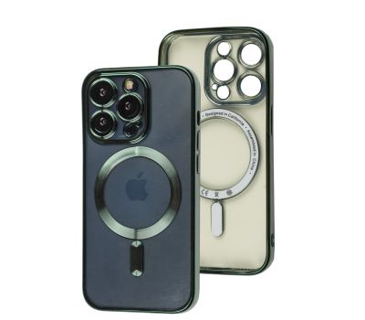 Чохол для iPhone 14 Pro Fibra Chrome MagSafe green