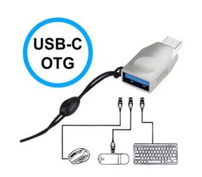 Перехідник OTG Hoco UA9 USB to Type-C сріблястий 3482573