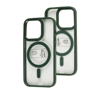 Чохол для iPhone 14 Pro Metal Bezel MagSafe зелений
