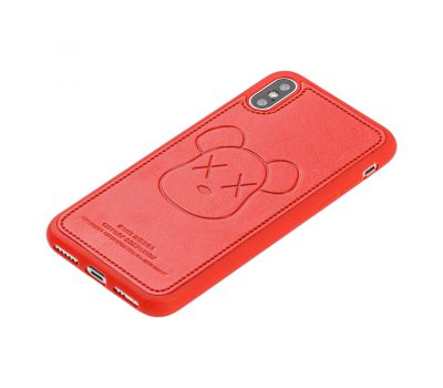 Чохол для iPhone X / Xs Kaws leather червоний 3485427