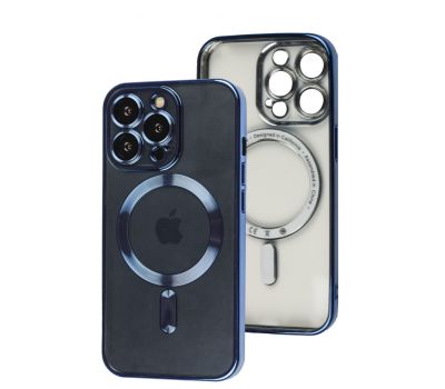Чохол для iPhone 13 Pro Fibra Chrome MagSafe blue