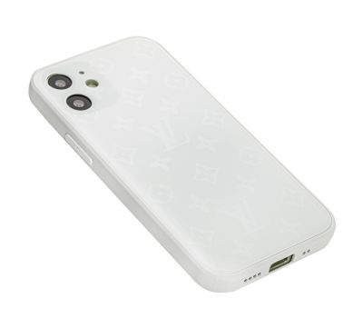 Чохол для iPhone 12 mini glass LV білий 3487707