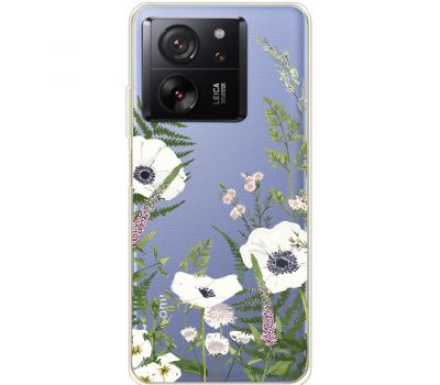 Чохол для Xiaomi 13T / 13T Pro Mixcase квіти білі квіти лісові трави