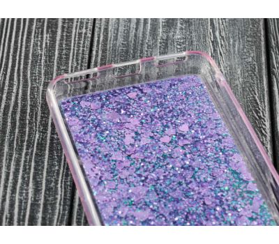 Чохол для Meizu M5s блискітки вода фіолетовий 349560