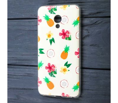 Чохол для Meizu M5 силіконовий з малюнком ананас та кокос