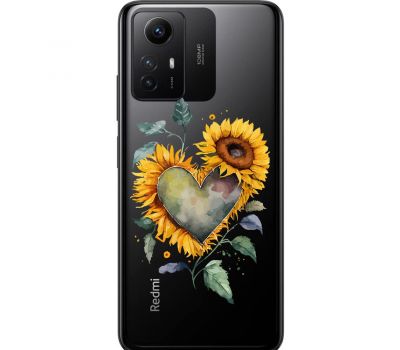 Чохол для Xiaomi Redmi Note 12S MixCase осінь соняшник з серцем