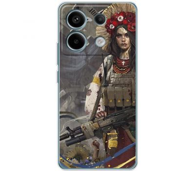 Чохол для Xiaomi Redmi Note 13 5G MixCase патріотичні дівчина воїн