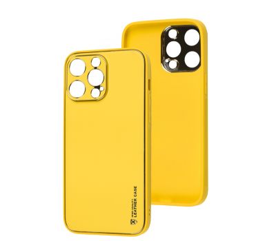 Чохол для iPhone 14 Pro Max Leather Xshield yellow