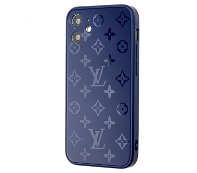 Чохол для iPhone 12 mini glass LV синій