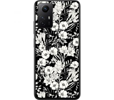 Чохол для Xiaomi Redmi Note 12S MixCase квіти чорно-білі