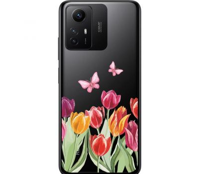 Чохол для Xiaomi Redmi Note 12S Mixcase квіти тюльпани з двома метеликами