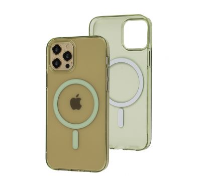 Чохол для iPhone 12 / 12 Pro Clear color MagSafe green