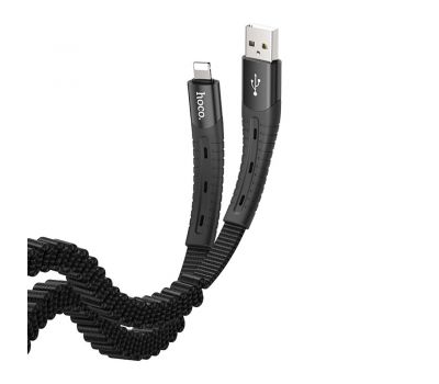 Кабель USB Hoco U78 Cotton Treasure Elastic Lightning 2.4A 1.2m чорний