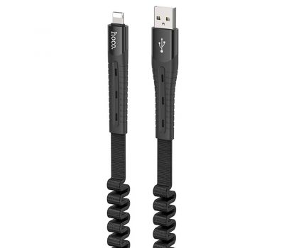 Кабель USB Hoco U78 Cotton Treasure Elastic Lightning 2.4A 1.2m чорний 3494447