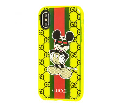 Чохол для iPhone X / Xs Neon print Міккі Маус