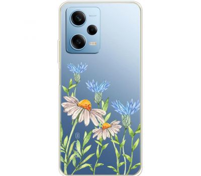 Чохол для Xiaomi Redmi Note 12 Pro 5G Mixcase квіти волошки та ромашки