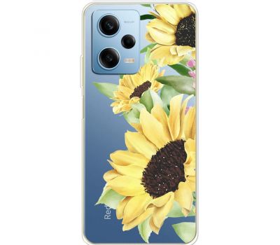 Чохол для Xiaomi Redmi Note 12 Pro 5G Mixcase квіти великі соняшники