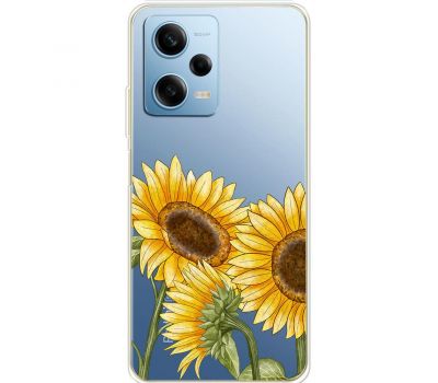Чохол для Xiaomi Redmi Note 12 Pro 5G Mixcase квіти три соняшники