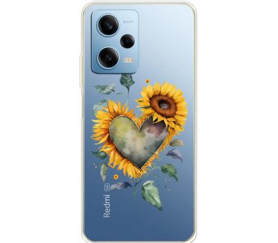 Чохол для Xiaomi Redmi Note 12 Pro 5G MixCase осінь соняшник з серцем