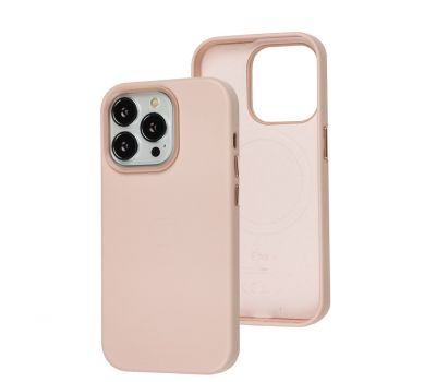 Чохол для iPhone 14 Pro Leather with MagSafe pink sand