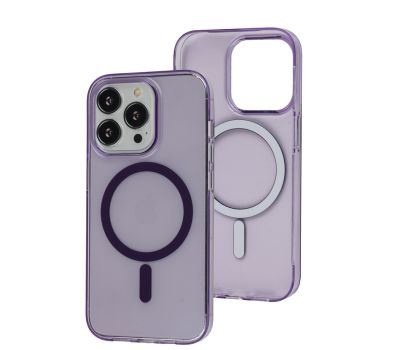 Чохол для iPhone 14 Pro Clear color MagSafe purple