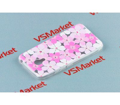 Чохол для Meizu M3/M3s/M3 mini силіконовий з принтом рожеві квіти 350535