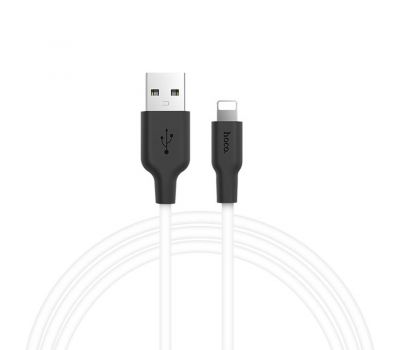 Кабель USB Hoco X21 Plus Silicone lightning 2.4A 2m black/white