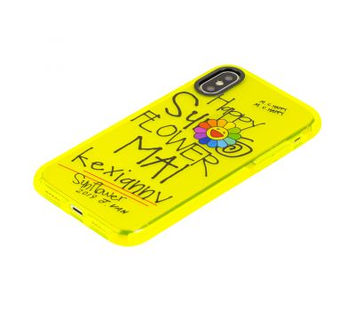 Чохол для iPhone X / Xs Neon print happy 3501151