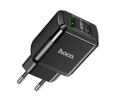 Мережевий ЗП Hoco N6 Charmer QC3.0 2USB black