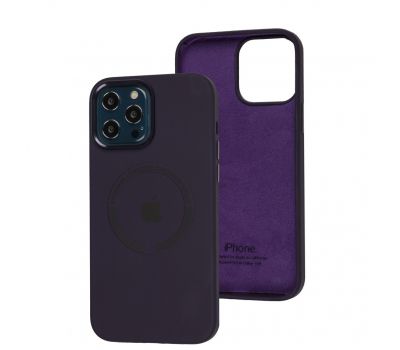 Чохол для iPhone 12 Pro Max Metal Camera MagSafe Silicone deep purple