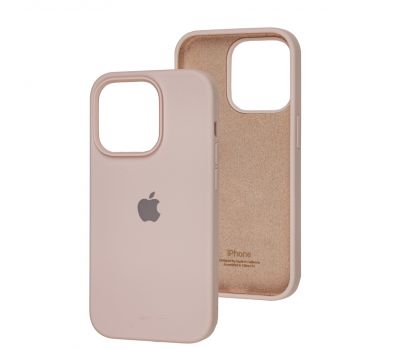 Чохол для iPhone 14 Pro Square Full silicone chalk pink