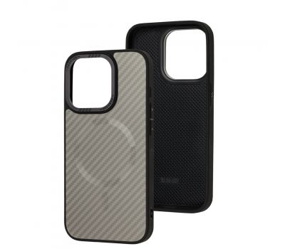 Чохол для iPhone 15 Pro Berlia Armor Carbon MagSafe grey