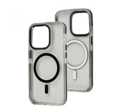 Чохол для iPhone 14 Pro Colorful Metal Frame MagSafe black