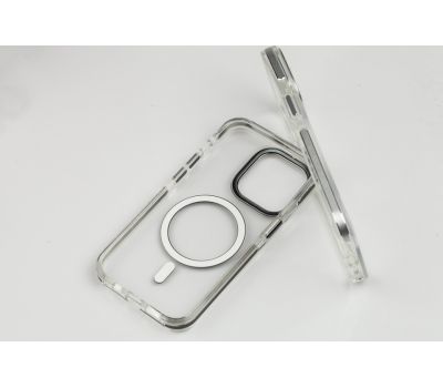Чохол для iPhone 14 Pro Colorful Metal Frame MagSafe black 3506545