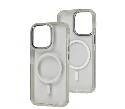 Чохол для iPhone 13 Pro Colorful Metal Frame MagSafe silver