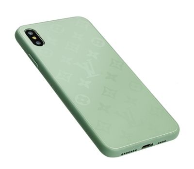 Чохол для iPhone Xs Max glass LV бірюзовий 3506498