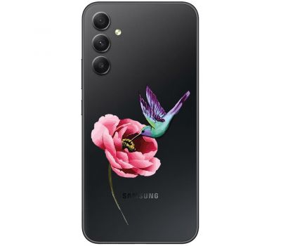 Чохол для Samsung Galaxy A14 Mixcase квіти колібрі в півоні