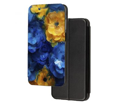 Чохол-книжка патріотична Xiaomi Redmi Note 13 5G квіти жовто-блакитний
