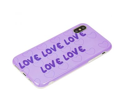 Чохол Violet для iPhone X / Xs glossy "Love" світло фіолетовий 3508883