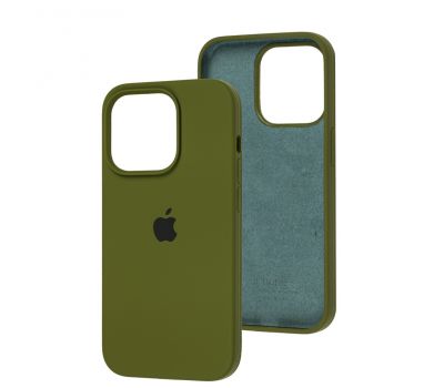 Чохол для iPhone 14 Pro Square Full silicone зелений / army green