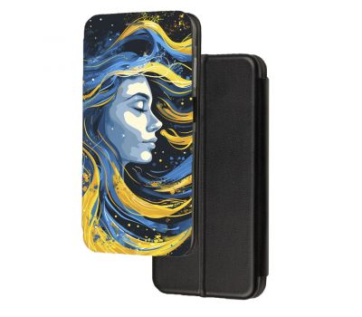 Чохол-книжка патріотична  Samsung Galaxy A12 (A125) MixCase дівчина з жовто-блакитним