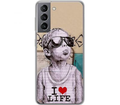 Чохол для Samsung Galaxy S21 (G991) MixCase графіті I love life